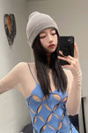 BORIS BIDJAN SABERI Light Grey Cashmere Hat KNHAT2 FPI30001